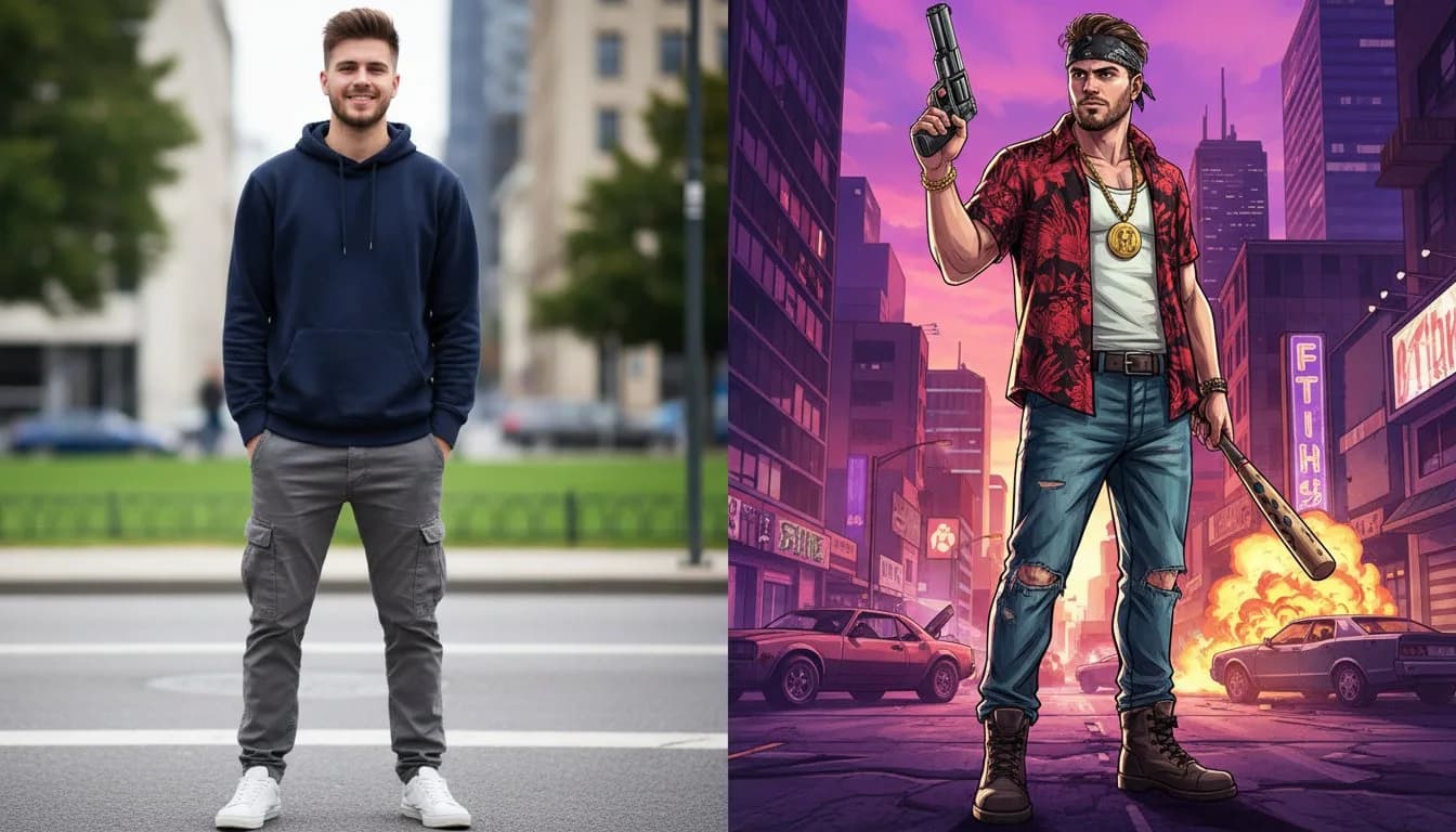 Аватарка в стиле GTA нейросетью — игровой персонаж из вашего фото