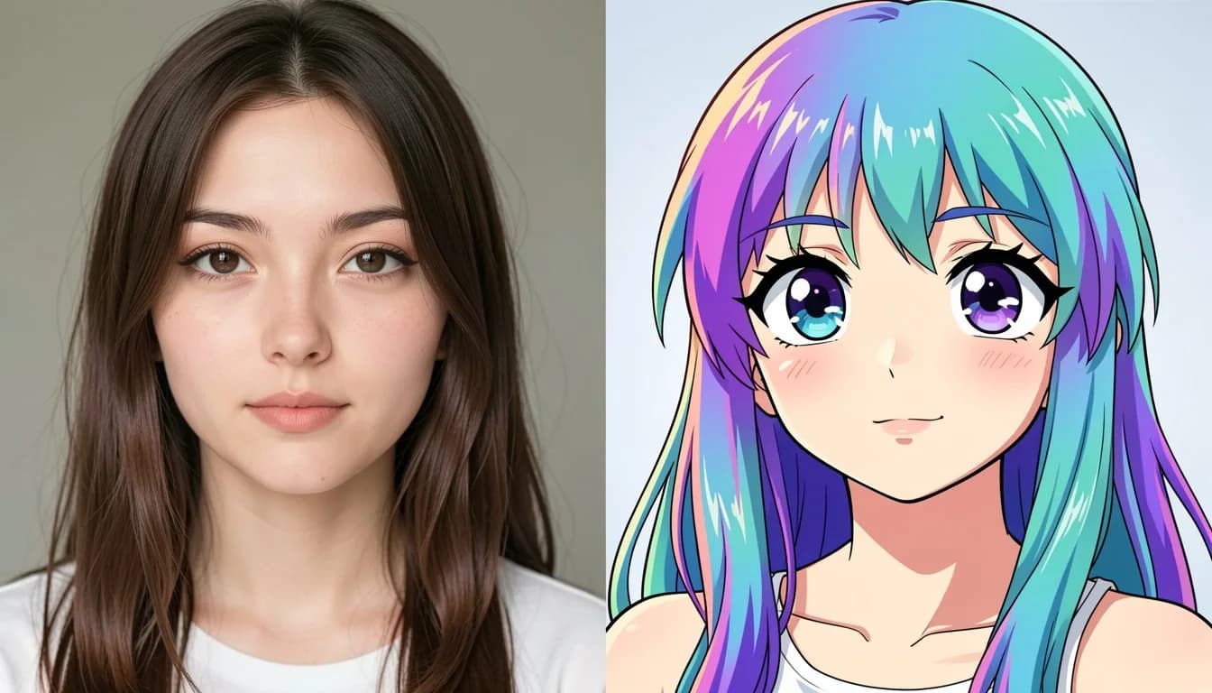 Фото в стиле аниме онлайн — нейросеть каваи