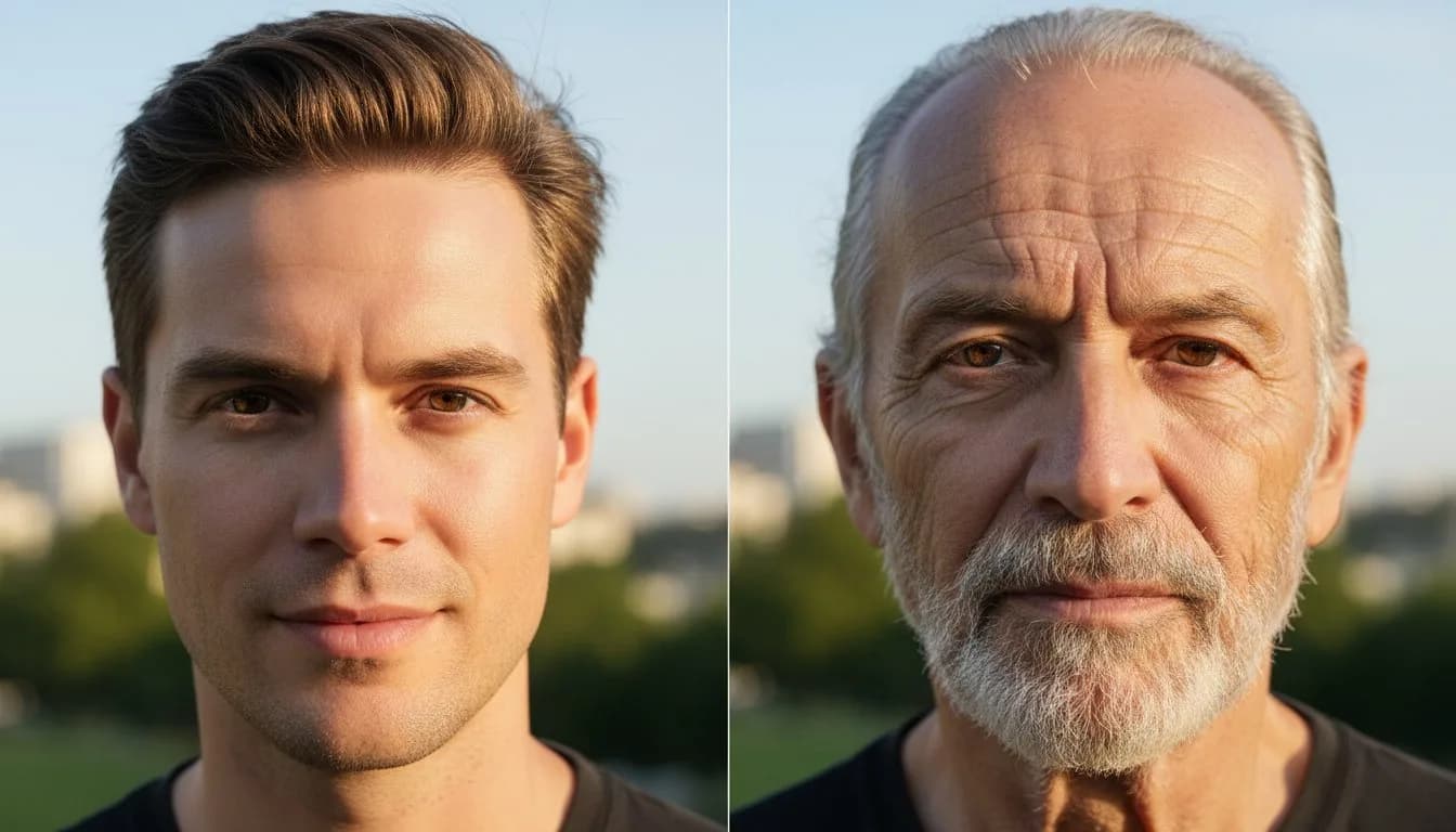 Состарить фото мужчины — нейросеть добавляет морщины и седую бороду