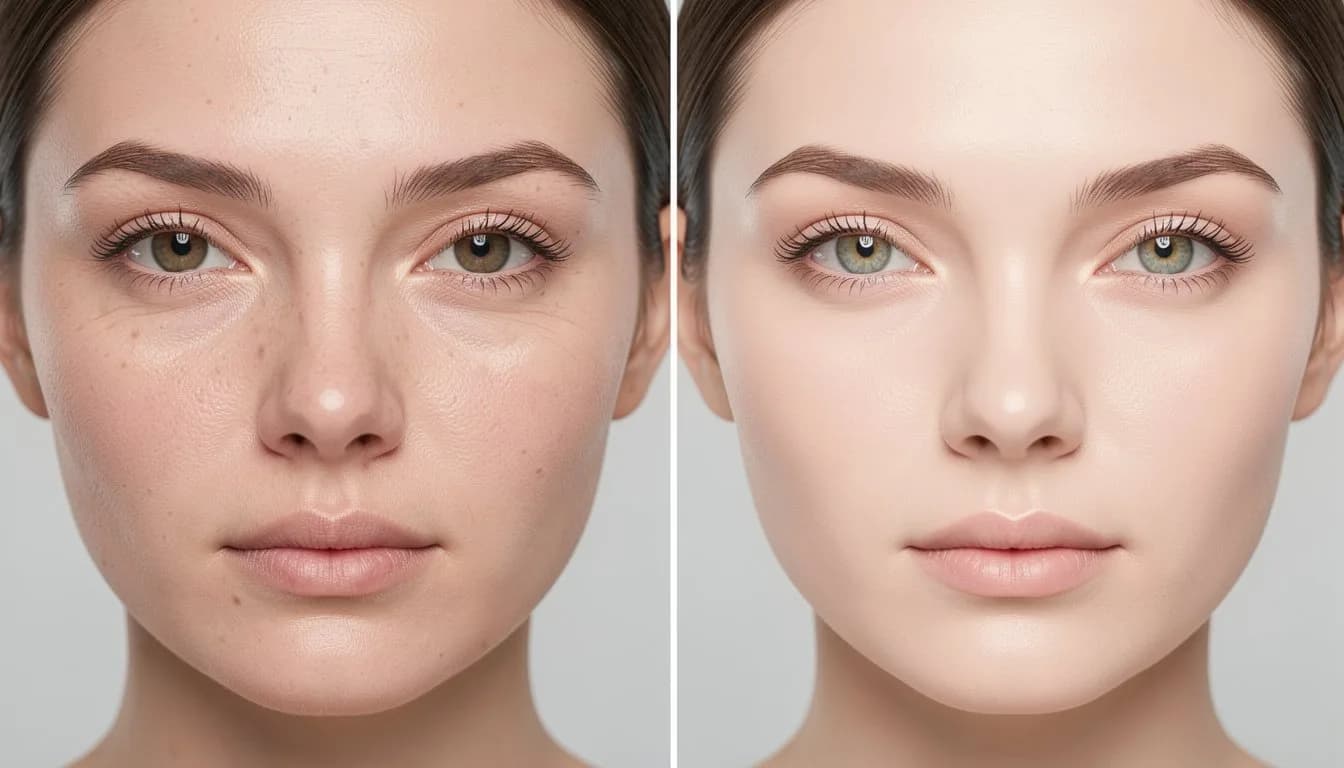 Разглаживание кожи лица на фото — результат AI обработки