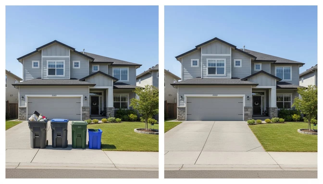 Убрать мусорный бак с фото дома — удалить объект онлайн